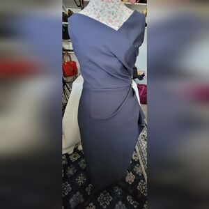 Alex Evenings Asymmetrical Navy Dress Size 4